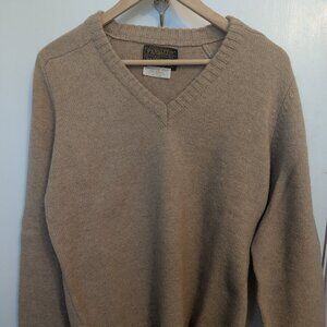 Vintage 60s Pendleton Camel Hair/Wool V-Neck Sweater Sir Pendleton Medium Beige